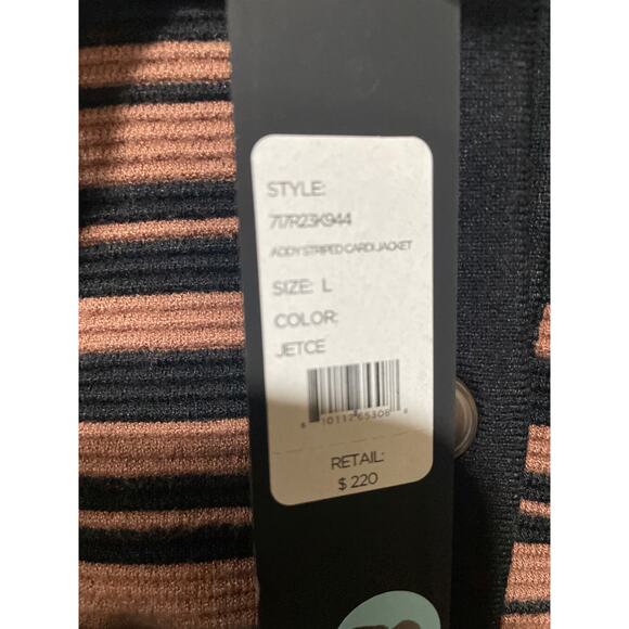 Toccin NY Addy Striped Collared Cardigan Size Large - Picture 8 of 8